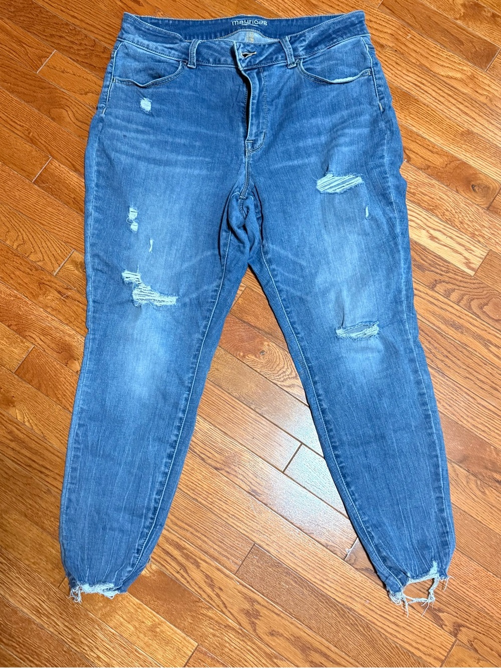 Maurices Dark Blue Denim Jeans with Contrast Stitching